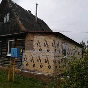 Отделка фасада сайдингом Я-фасад  крымский сланец (янтарь)