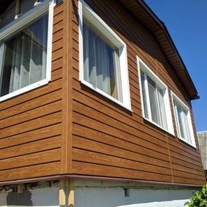 Отделка фасада панелями Vox Max 3 дуб золотой 120 м²