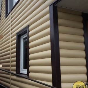 Отделка фасада панелями Альта-Профиль BH-3 золотистый