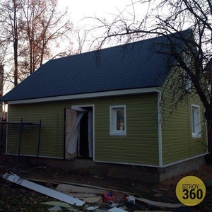 Отделка фасада панелями Альта-Профиль Канада Плюс Премиум Оливковый