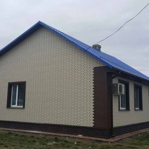 Отделка фасада панелями Альта-Профиль Кирпич клинкерный Белый