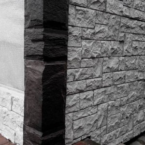 Отделка фасада панелями Fineber Камень Мелованный белый