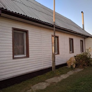 Отделка фасада сайдингом Тимберблок Ясень белый