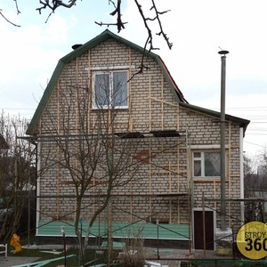 Отделка фасада панелями Канада Плюс Престиж Фисташковый