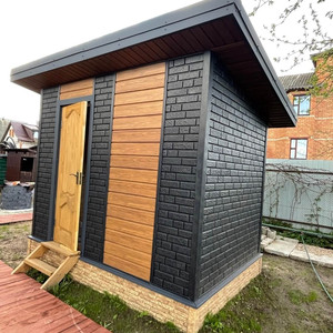 Монтаж сайдинга под кирпич Ю-пласт Stone House графитовый